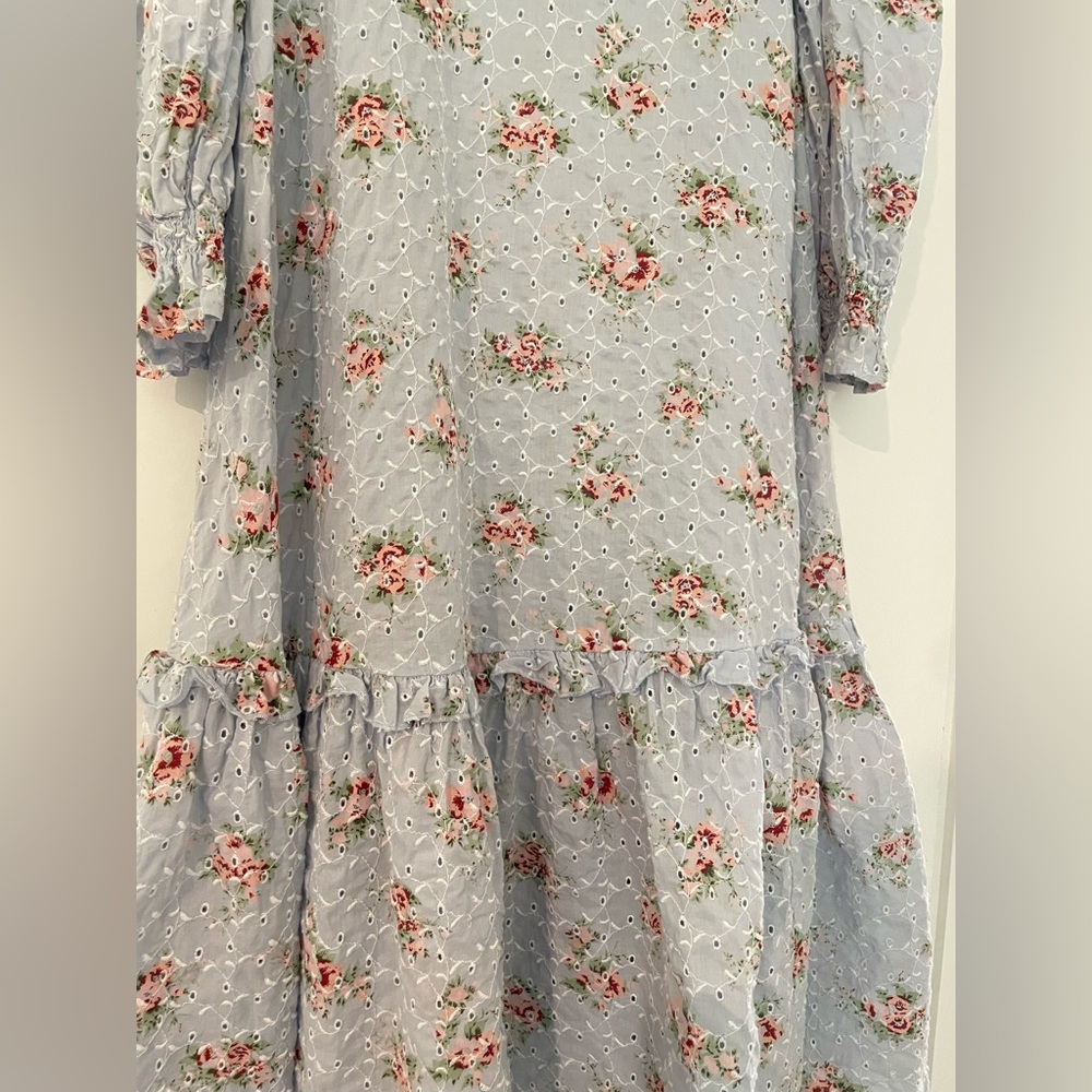 ASOS Blue Floral Embroidered Dress - Picture 8 of 12